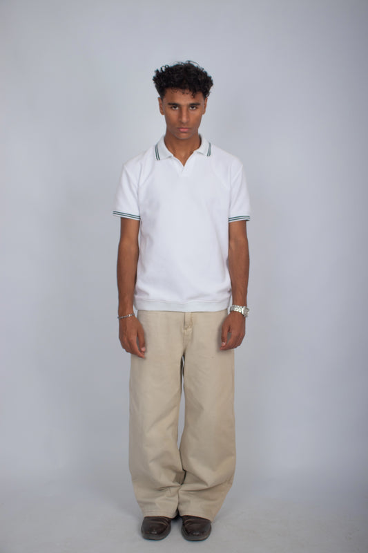 The Omeny textured polo - White Edition