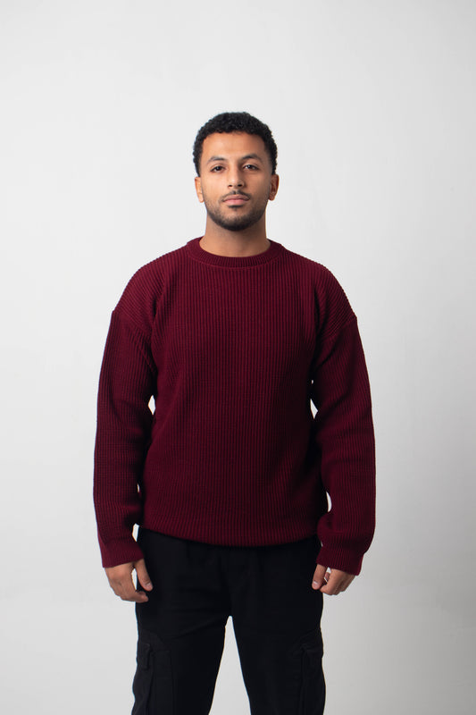 The Omeny knitted sweater - Burgundy Edition