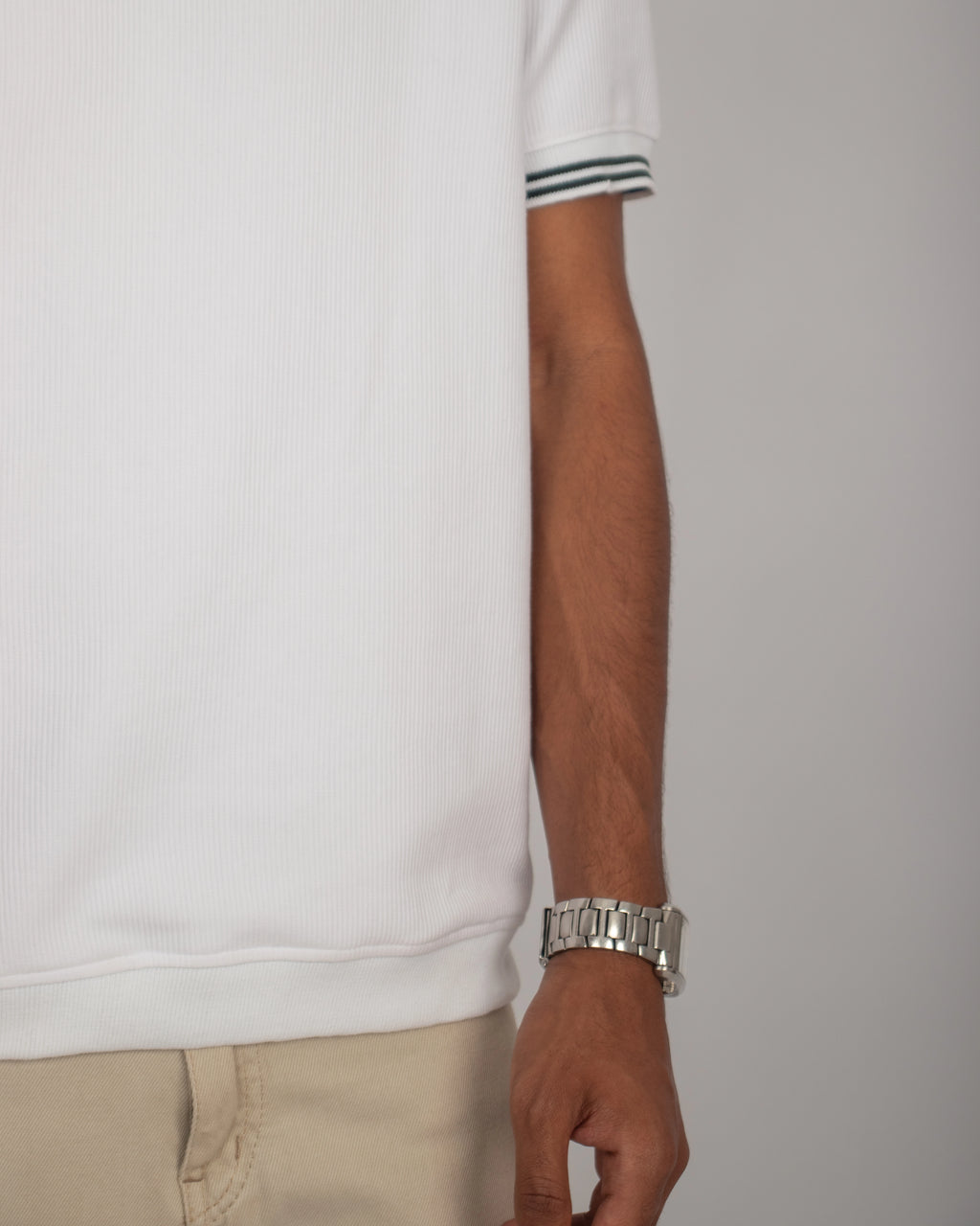 The Omeny textured polo - White Edition