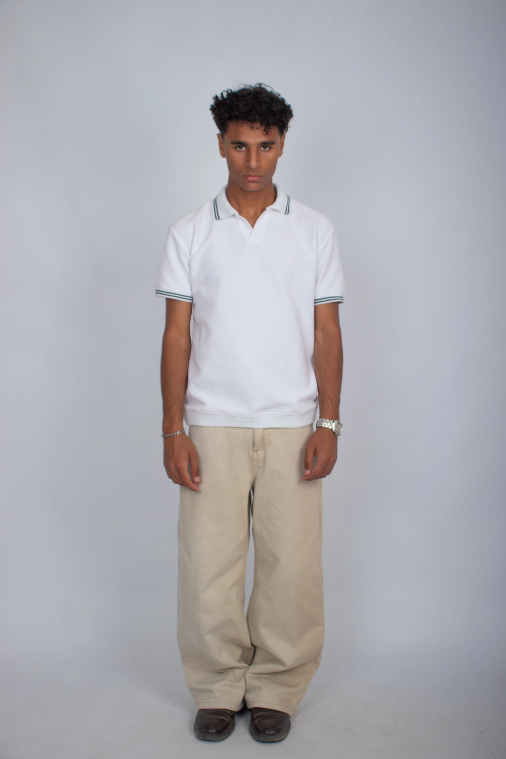 The Omeny textured polo - White Edition