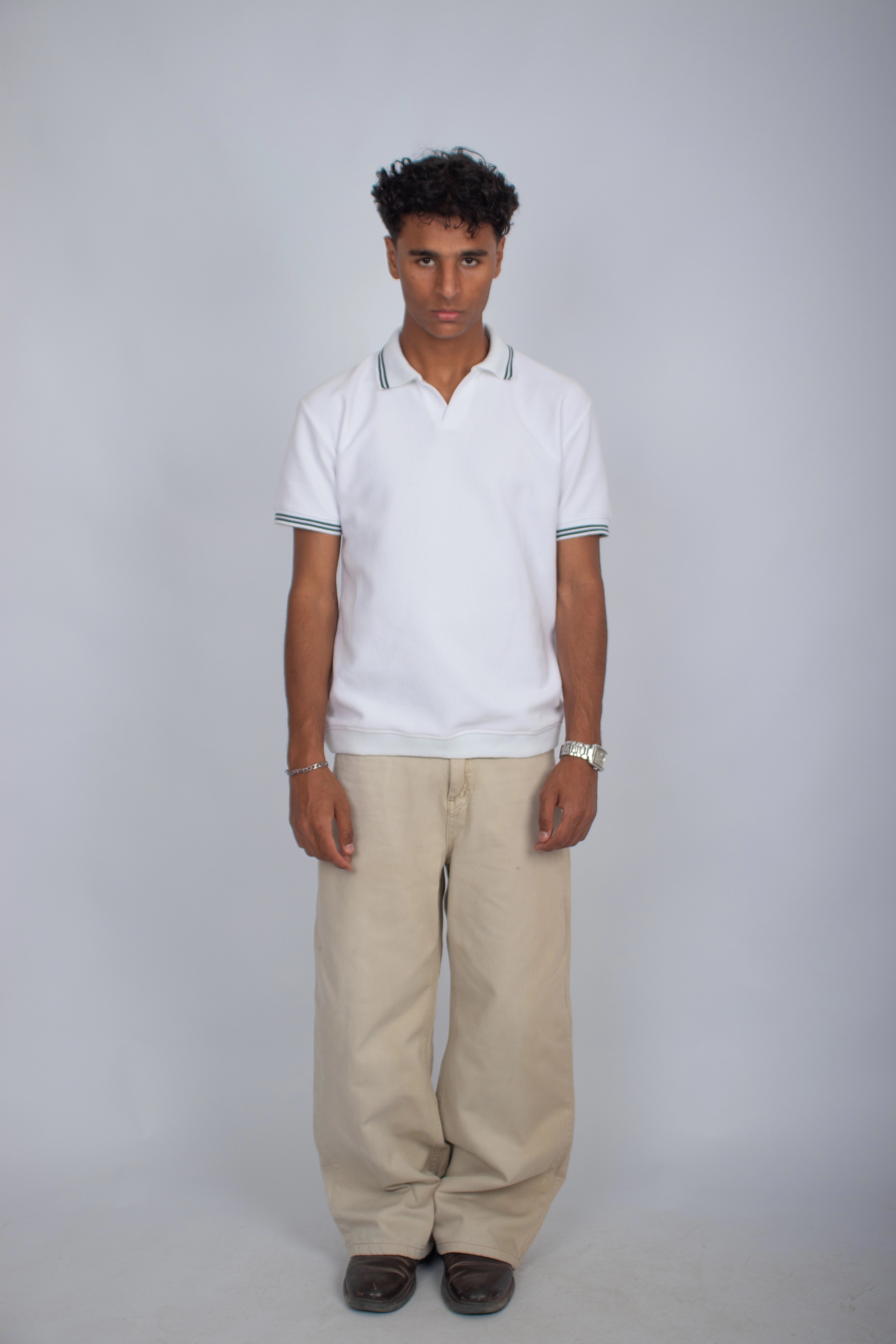 The Omeny textured polo - White Edition