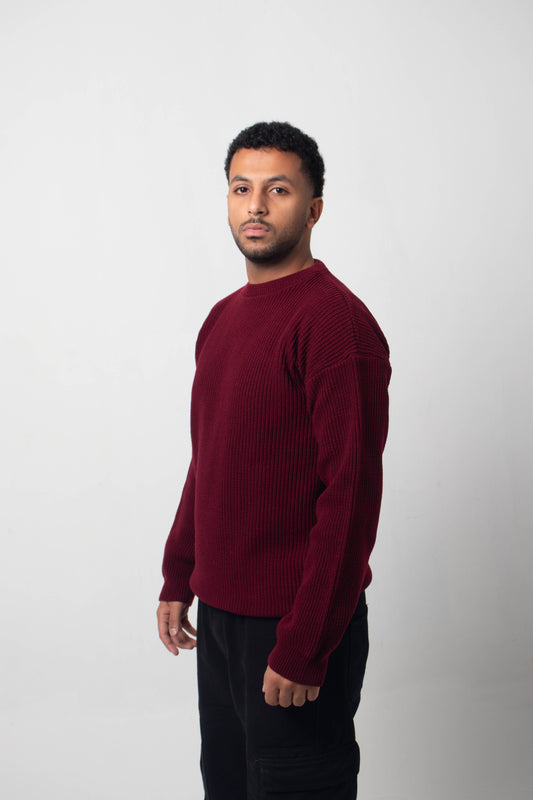 The Omeny knitted sweater - Burgundy Edition