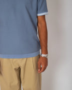 The Omeny textured polo - Light blue Edition